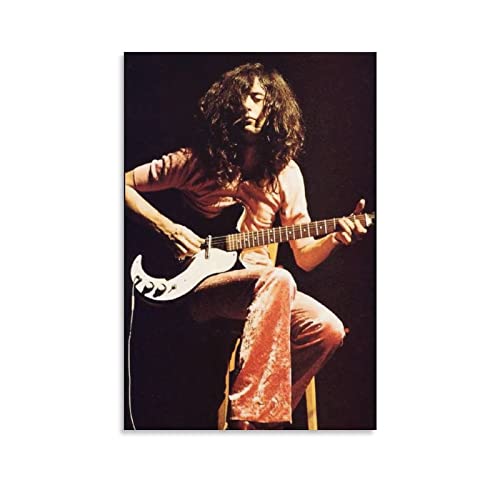 Musiker Jimmy Page Play The Guitar Wandkunst Poster Scrollen Leinwand Gemälde Bild Wohnzimmer Dekor Zuhause 60 x 90 cm von QIUMING