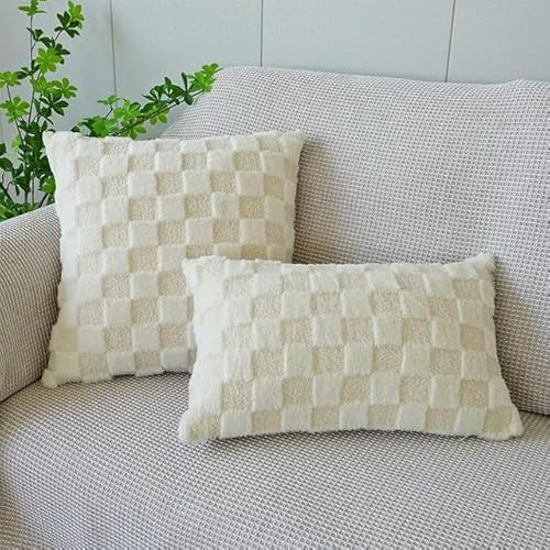 QIUMING 1 Stück Jacquard-Kissenbezug mit Karomuster ohne Füllstoff, minimalistischer Stoff, dekorativer Kissenbezug für Wohnzimmer, Heimdekoration QIUMING 1 Stück Jacquard-Kissenbezug mit Karomuster ohne Füllstoff, minimalistischer Stoff, dekorativer Kissenbezug für Wohnzimmer, Heimdekoration von QIUMING