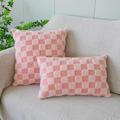 QIUMING 1 Stück Jacquard-Kissenbezug mit Karomuster ohne Füllstoff, minimalistischer Stoff, dekorativer Kissenbezug für Wohnzimmer, Heimdekoration QIUMING 1 Stück Jacquard-Kissenbezug mit Karomuster ohne Füllstoff, minimalistischer Stoff, dekorativer Kissenbezug für Wohnzimmer, Heimdekoration von QIUMING