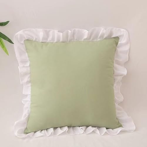 QIUMING Massiver Kissenbezug für Sofa, Kissenbezug mit Rüschen, Heimdekoration, Büro, Bettkissenbezüge, mehrere Größen 40 x 40 cm, 45 x 45 cm, 50 x 50 cm QIUMING Massiver Kissenbezug für Sofa, Kissenbezug mit Rüschen, Heimdekoration, Büro, Bettkissenbezüge, mehrere Größen 40 x 40 cm, 45 x 45 cm, 50 x 50 cm von QIUMING