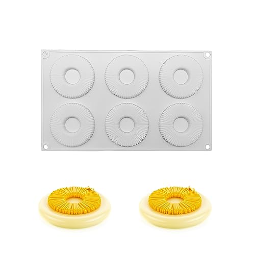 QIUMING Silikon Runde Spirale Silikonform Flach Form Silikonform Silikonformen Zum Backen Spiralform Silikonform Spiral Kuchenform Schnellentriegelung für Kuchen Gelee Muffins Pudding Cake (B) von QIUMING