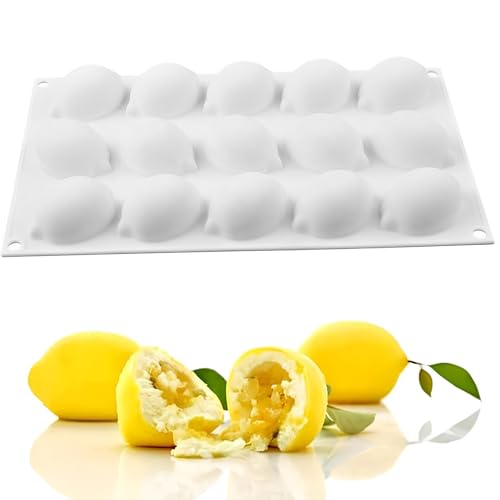 QIUMING zitronenform silikon 3D-Silikonform für Kuchen 3D-Silikon-Backformen-Kuchen Dessert Mousse Backformen Antihaft-Backformen Für Das BackenSeife Backform Gelee Pudding (Zitrone) von QIUMING