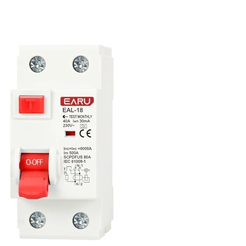 Leitungsschutzschalter 2P 32A 10/30/100/300mA Typ A FI-SCHUTZSCHALTER RCD ELCB Elektromagnetische Fehlerstromschutzschalter Differential Breaker Sicherheit Schalter Circuit Breaker(2P 100mA,40A) von QIUSHIBO