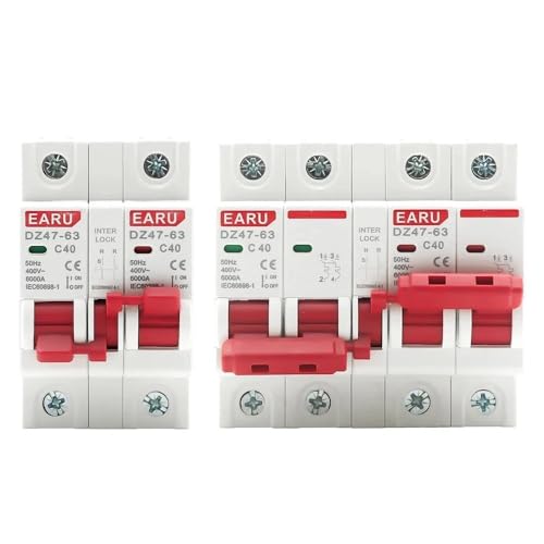 QIUSHIBO Leitungsschutzschalter 1P + 1P 2P + 2P MTS AC Dual Power Manuelle Transfer Verriegelung Circuit Breaker Schiene Isolieren Trennen Schalter MCB 16A 40A 63A Circuit Breaker(1P 1P,16A) von QIUSHIBO