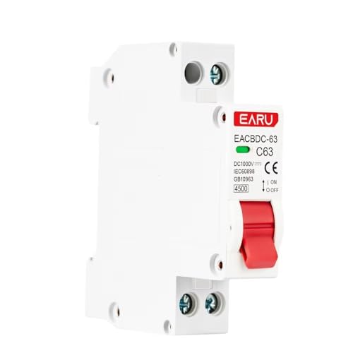 QIUSHIBO Leitungsschutzschalter 1P 6A-63A DC 1000V MCB Kurzschluss Überlast Schutz Protector Strom Grenze Min Circuit Breaker Schalter Circuit Breaker(25A) von QIUSHIBO