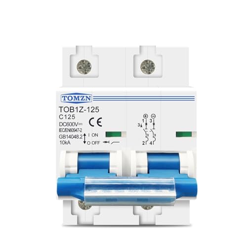 QIUSHIBO Leitungsschutzschalter 2P 125A 100A 80A DC MCB 600V Circuit Breaker for PV System C Kurve MCB Wichtigsten Schalter Circuit Breaker(80A) von QIUSHIBO