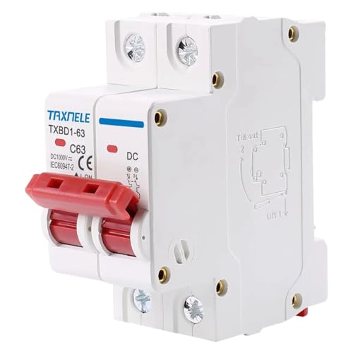QIUSHIBO Leitungsschutzschalter 2P DC 1000V Mini Circuit Breaker Schalter 6A 10A 16A 20A 25A 32A 40A 50A 63A DC MCB for photovoltaik PV System Circuit Breaker(32A) von QIUSHIBO