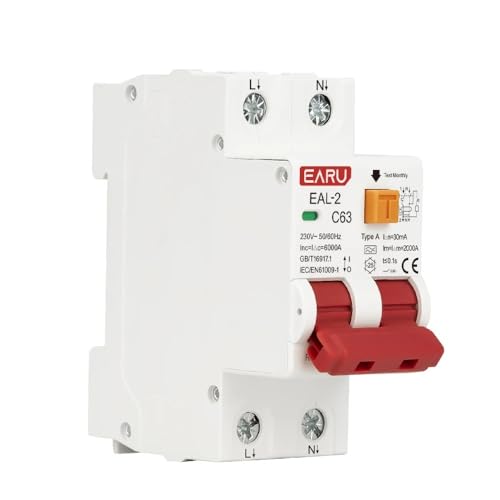 QIUSHIBO Leitungsschutzschalter AC 2P 230V 4P 400V A Typ RCBO RCCB MCB Elektronischer Fehlerstromschutzschalter Über Kurzschlussschutz 30mA Leckageschutz Circuit Breaker(2P 30mA,40A) von QIUSHIBO