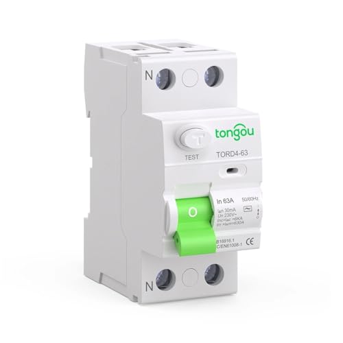 QIUSHIBO Leitungsschutzschalter AC-Typ RCCB Elektromagnetischer Fehlerstromschutzschalter AC ELCB 2-polig 16A 25A 40A 63A RCD 30mA Circuit Breaker(16A) von QIUSHIBO