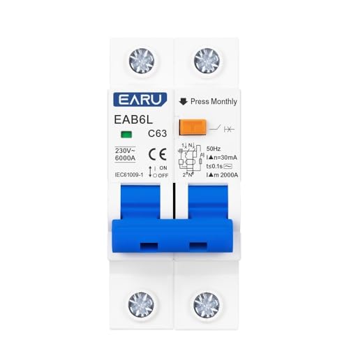 QIUSHIBO Leitungsschutzschalter AC230V MCB Leckage Schutz RCBO Überlast Kurzschluss Schutz 2P 4P 30mA Fehlerstromschutzschalter Schalter FI-SCHUTZSCHALTER RCD Circuit Breaker(2P,40A) von QIUSHIBO