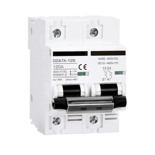 QIUSHIBO Leitungsschutzschalter DC AC-Leistungsschalter 400 V 100A120A MCB 400 V EIN thermischer Überlast-Kurzschlussschalter Circuit Breaker(120A) von QIUSHIBO