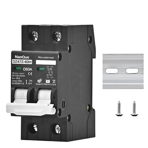 QIUSHIBO Leitungsschutzschalter DC100V 150V 200V 250V Leistungsschalter Niederspannung AC DC MCB 2P C-Kurve 16A 20A 25A 40A 50A Circuit Breaker(2P DC510-1000V,20A) von QIUSHIBO
