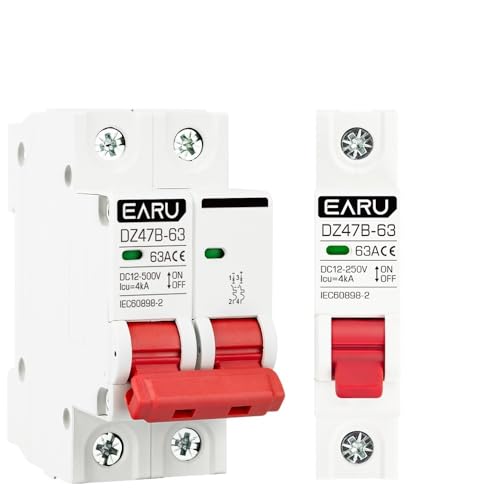 QIUSHIBO Leitungsschutzschalter DC12V 24V 48V 36V MCB Protector Mini Circuit Breaker DZ47 DC Positive Und Negative Pol Schutz Schalter Isolator Circuit Breaker(2P,25A) von QIUSHIBO