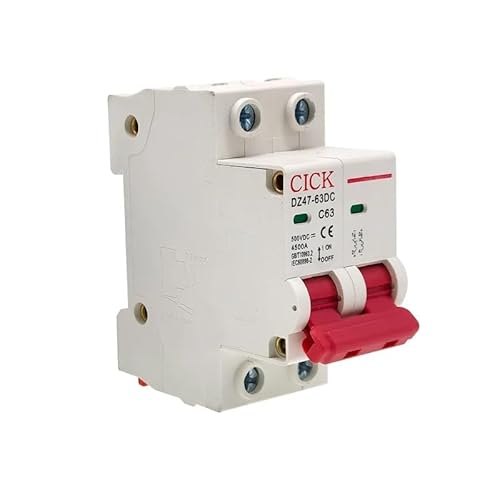 QIUSHIBO Leitungsschutzschalter DC500V DZ47 2P Leistungsschalter Überlastschutz Schalter 10A 16A 20A 25A 32A 40A 63A DC MCB Circuit Breaker(DC500V 63A) von QIUSHIBO