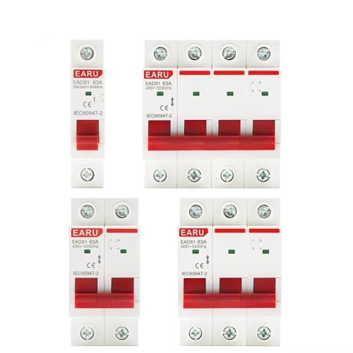 QIUSHIBO Leitungsschutzschalter Din-Schiene 1P 2P 3P 4P 40A 63A 100A 125A Hauptschalter Trennschalter for den Heim-Industrieeinsatz Leistungsschalter AC 230V 400V Circuit Breaker(3P,63A) von QIUSHIBO