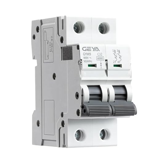 QIUSHIBO Leitungsschutzschalter GYM9 2P MCB 6A-63A 400V C-Kurve Mini-Leistungsschalter AC-Typ MCB Circuit Breaker(32A) von QIUSHIBO