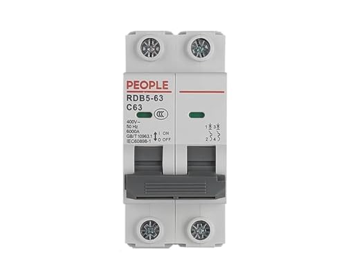 QIUSHIBO Leitungsschutzschalter Miniatur-Leistungsschalter MCB 1P 2P 3P 4P 10A-63A 400V DIN-Schienentyp Überlast-Kurzschlussschutz Circuit Breaker(2,10A) von QIUSHIBO