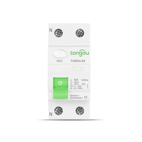 QIUSHIBO Leitungsschutzschalter Typ A RCD 2P 16A 63A 30mA 6KA RCCB 230V Elektromagnetischer Fehlerstromschutzschalter Differentialschutzschalter Sicherheitsschalter Circuit Breaker(2 Pole 100mA,32A) von QIUSHIBO