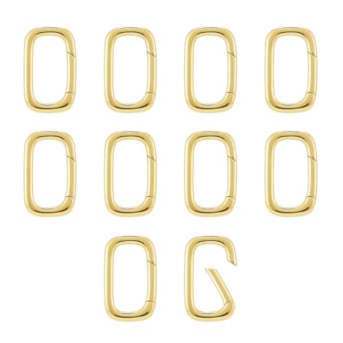 QIUTIMIY 10 Stück 18 Karat vergoldete ovale Schmuckverschlüsse,Schmuck-Halskettenverbinder zum Verlängern oder Reparieren,Gold（19.2 * 11.4 * 3.5mm） von QIUTIMIY