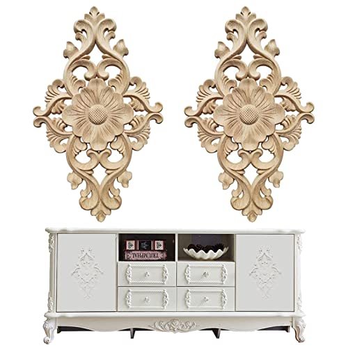 Schnitzerei Ornamente 2 Stück für Möbel und Wanddeko - Vintage Holz Verzierung für Schrank - Geschnitzte Applikation Schnitzerei Ornamente 2 Stück für Möbel und Wanddeko - Vintage Holz Verzierung für Schrank - Geschnitzte Applikation von SZQIUNUBI
