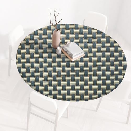 Runde Tischdecke Gartentischdecke Rund Tischtuch Tablecloth Gartentischtuch Gartentisch Decke Garten Tischdecken Tischtücher Outdoor Wetterfest Abwaschbar mit Gummizug für Draußen(I,90cm) von QIUWENSP