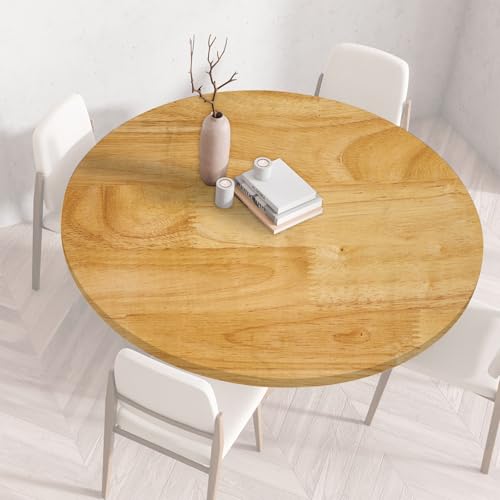 Runde Tischdecke Gartentischdecke Rund Tischtuch Tablecloth Gartentischtuch Holzoptik Gartentisch Decke Garten Tischdecken Outdoor Wetterfest Abwaschbar mit Gummizug für Draußen(C,70cm) von QIUWENSP
