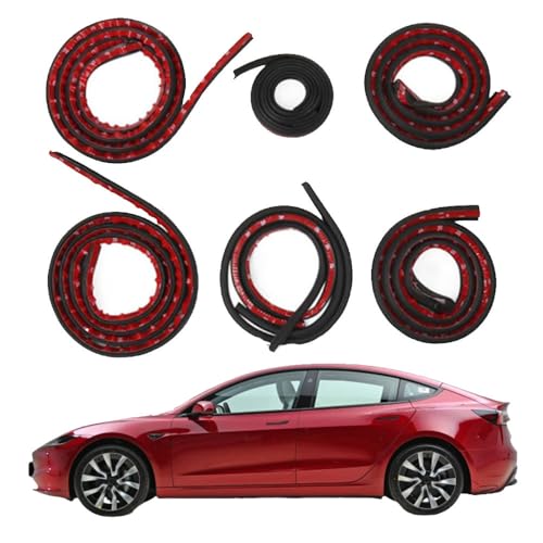 QIUYU2024 Wetter Gummi Dichtung Schallschutz Dichtungsset für Tesla Model 3 Highland 2024 2025, Gummi Wetterdichtungsstreifen, Windgeräuschreduzierungs Kit für türen, Kofferraumkante, Motorabdeckung von QIUYU2024