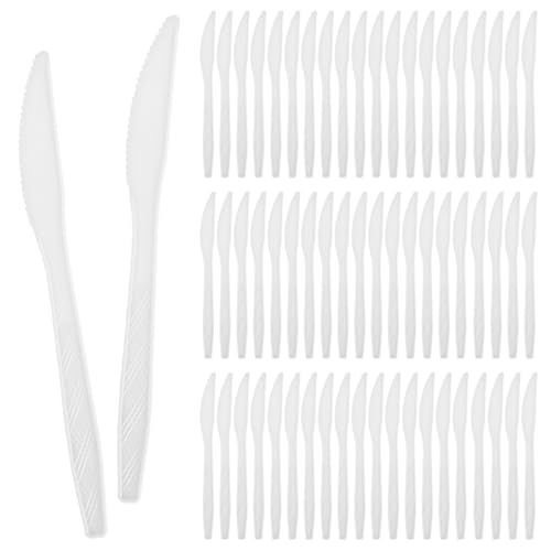 Wiederverwendbar Messer Set 100 Stück Party Besteck Wiederverwendbaren besteck messer Für Hochzeiten Geburtstage Partys Events Familien, Weiß Wiederverwendbar Messer Set 100 Stück Party Besteck Wiederverwendbaren besteck messer Für Hochzeiten Geburtstage Partys Events Familien, Weiß von QIWEIS