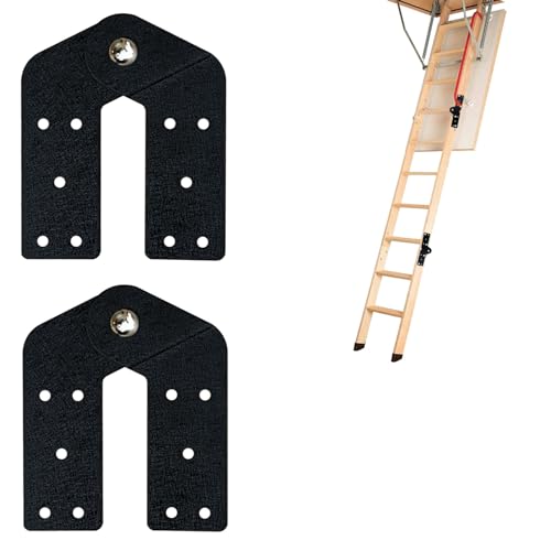 2 Stück Dachbodenleiter-Scharniere zum Herunterziehen, Dachboden, Treppenteile, Dachbodenleiter-Teile, geeignet für die Restaurierung alter Dachbodenleiter, DIY-Leiter (schwarz) von QIXIN