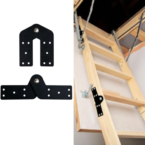 Dachbodenleiter-Scharnier, Dachbodenleiter, Scharnier-Set, Ersatzteile für Fischgrätenleiter, Spanner, Hochtreppen (2 Stück) von QIXIN