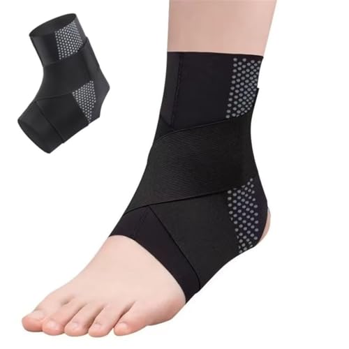 QIXUJAK Amalios AnkleGuard Sprunggelenk Bandage – Knöchelbandage mit Kompression, Schutz & Stabilisierung – Atmungsaktive Fußgelenkstütze für Sport & Alltag (Schwarz 1PCS,S) von QIXUJAK