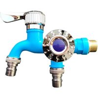 1/3 Universal-Schnittstellenhahn, Doppelauslass-Steuerventil, Zwei-in-Eins-Frostschutzhahn für den Außenbereich, Waschtisch-Mischbatterie - Blau 1/3 Universal-Schnittstellenhahn, Doppelauslass-Steuerventil, Zwei-in-Eins-Frostschutzhahn für den Außenbereich, Waschtisch-Mischbatterie - Blau von QIYAO