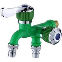 1/4 Universal-Schnittstellenhahn, Doppelauslass-Steuerventil, Zwei-in-Eins-Frostschutzhahn für den Außenbereich, Waschtisch-Mischbatterie - Grün 1/4 Universal-Schnittstellenhahn, Doppelauslass-Steuerventil, Zwei-in-Eins-Frostschutzhahn für den Außenbereich, Waschtisch-Mischbatterie - Grün von QIYAO