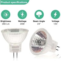 12 Stück MR11-Halogenbirne, 12 V 20 W Gu4-Halogenlampe, MR11 Gu4-Glühbirne mit Glasabdeckung, geeignet für Stehlampen, 2-polige Halogenbirnen 12 Stück MR11-Halogenbirne, 12 V 20 W Gu4-Halogenlampe, MR11 Gu4-Glühbirne mit Glasabdeckung, geeignet für Stehlampen, 2-polige Halogenbirnen von QIYAO