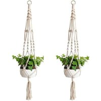 4 Pièces Plante Suspension, Panier en Corde de Coton à Suspendre de Fleurs en Macramé pour Pots de Fleurs Muraux von QIYAO