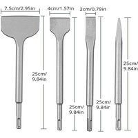 4-teiliges Betonmeißel-Set, Hammerbohrer-Set, inkl. Spitzmeißel, Flachmeißel 20 mm, 40 mm und 75 mm 4-teiliges Betonmeißel-Set, Hammerbohrer-Set, inkl. Spitzmeißel, Flachmeißel 20 mm, 40 mm und 75 mm von QIYAO