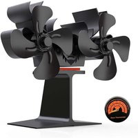 Doppelmotor-Holzofenventilator 8-Blatt-Kaminventilatoren Nicht elektrischer Kaminventilator Doppelmotor-Holzofenventilator 8-Blatt-Kaminventilatoren Nicht elektrischer Kaminventilator von QIYAO