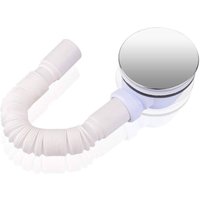 Duschablauf mit Siphon für Duschwanne mit Ø 90 mm Ablaufloch, flexibler Schlauch von QIYAO