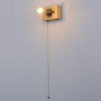 Lámpara de pared de madera rústica, lámpara de pared, lámpara de pared con interruptor de cadena(color ceniza) von QIYAO