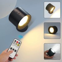 Nachtlicht, doppelseitige LED-Wandlampe mit Fernbedienung, Touch-Steuerung, 3 Temperaturen, USB, wiederaufladbar, Wandtöpfe, 360°-Drehung von QIYAO