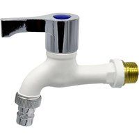 PP-Badezimmerarmatur, Waschtischarmaturen, 2,0 MPa Waschtischarmatur, Waschtischmischer, 1/2 Wandmontierter Waschtischarmatur - Weiß von QIYAO