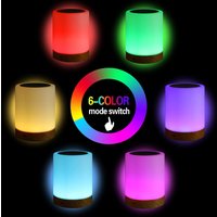 Qiyao - Dimmbare Touch-Nachttischlampe mit 6 wechselnden RGB-Farben, warmes LED-Nachtlicht für Kinder, per usb wiederaufladbarer Akku mit von QIYAO