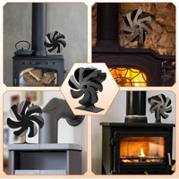 Qiyao - Holzofenventilator, 7 Flügel, leiser, wärmebetriebener Kaminventilator für Holzofen, Gaskamin, Holzbrenner, am Kaminrohr befestigt von QIYAO