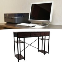Qiyao - Schreibtisch im Retro-Stil, Sitzschreibtisch mit Schubladen, multifunktionaler Computertisch, geeignet für Arbeitszimmer, Arbeit, von QIYAO