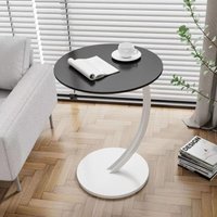Qiyao - Sofa-Beistelltisch, C-förmiger Beistelltisch, multifunktionaler Esstisch, einfache Montage, leicht, kompakt, platzsparend, schwarz + weißes Qiyao - Sofa-Beistelltisch, C-förmiger Beistelltisch, multifunktionaler Esstisch, einfache Montage, leicht, kompakt, platzsparend, schwarz + weißes von QIYAO