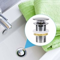 Qiyao - Standardspüle-G 1 1 ohne Überlauf Universalablauf fid auf automatischem Pop-up für verchromte Kupferspüle für Pool ohne Überlauf von QIYAO