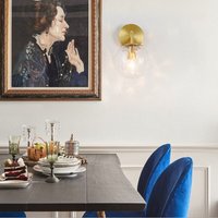 Wandleuchte für Wohnzimmer und Eingangsbereich – Moderne Wandleuchte aus Glas mit Kugelschirm aus Metall und Messing, einfache Wandlampe für Wandleuchte für Wohnzimmer und Eingangsbereich – Moderne Wandleuchte aus Glas mit Kugelschirm aus Metall und Messing, einfache Wandlampe für von QIYAO