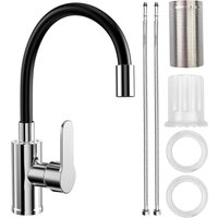 Spültischarmatur mit flexiblem Auslauf, schwarzer Küchenhahn, 360° drehbarer flexibler Küchenmischhahn, flexibler Küchenhahn, Küchenspülhahn mit Spültischarmatur mit flexiblem Auslauf, schwarzer Küchenhahn, 360° drehbarer flexibler Küchenmischhahn, flexibler Küchenhahn, Küchenspülhahn mit von QIYAO