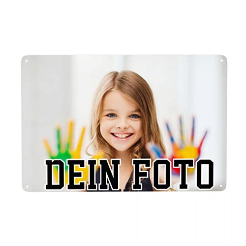 QIYI Fotoblechschild, A4 Blech-Schild als Metall-Poster Wand-Türschilder Personalisierbar mit eigenem Bild und Text selbst gestalten, 20x30cm im Querformat von QIYI