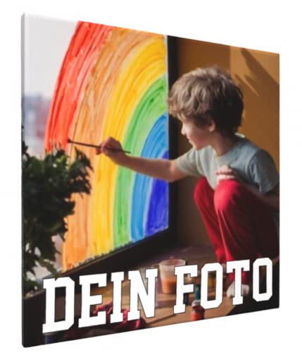 QIYI Fotowandbild, Ihr Leinwand mit eigenem Bild/Text/Name selbst gestalten, mit Keilrahmen Wandbild, Wand-Deko/Geschenk-Idee，40 * 40cm von QIYI